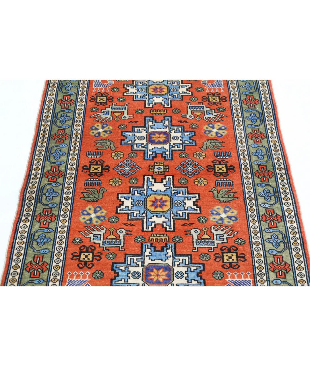 Afghan Shirvan Rug 3' 7" x 5' 0" Hand-Knotted | No. AT13824
