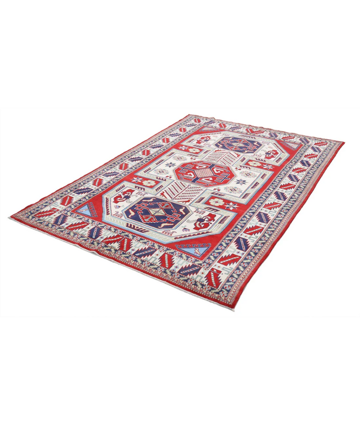 Afghan Shirvan Tribal Rug 5' 2" x 7' 6" Hand-Knotted | No. AT38603