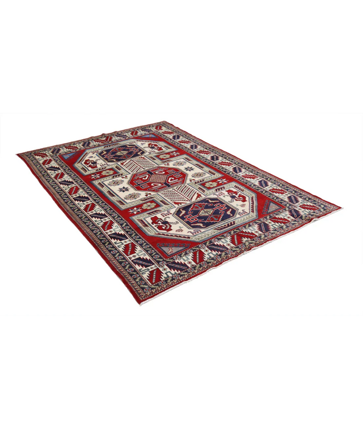 Afghan Shirvan Tribal Rug 5' 2" x 7' 6" Hand-Knotted | No. AT38603