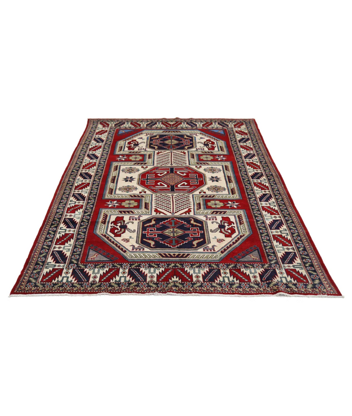 Afghan Shirvan Tribal Rug 5' 2" x 7' 6" Hand-Knotted | No. AT38603