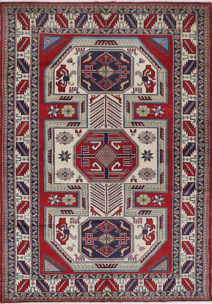 Afghan Shirvan Tribal Rug 5' 2" x 7' 6" Hand-Knotted