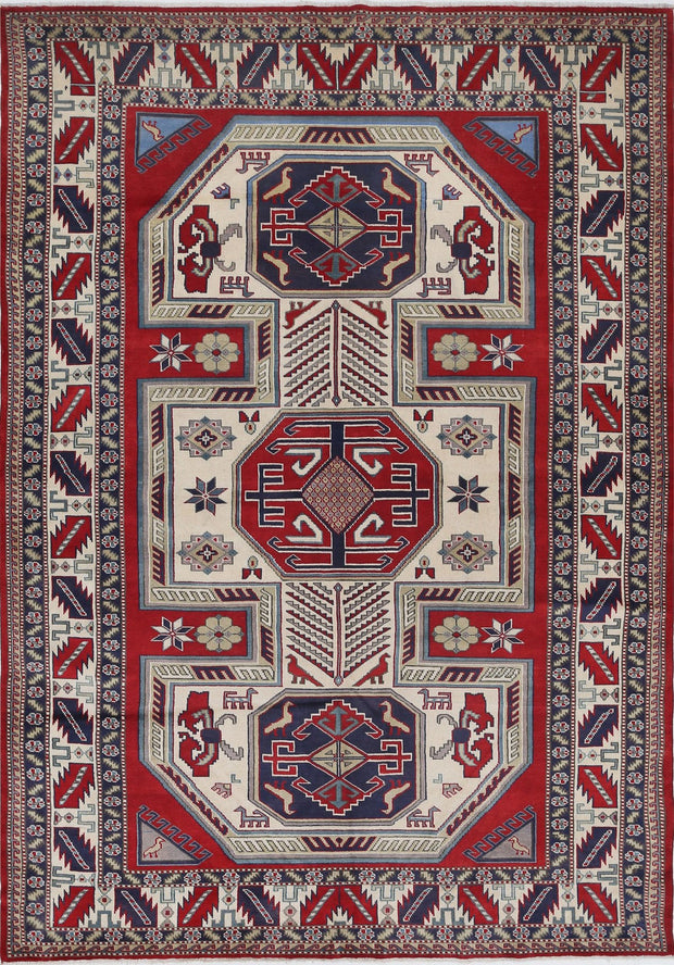 Hand Knotted Tribal Shirvan Wool Rug 5' 2" x 7' 6" - No. AT38603