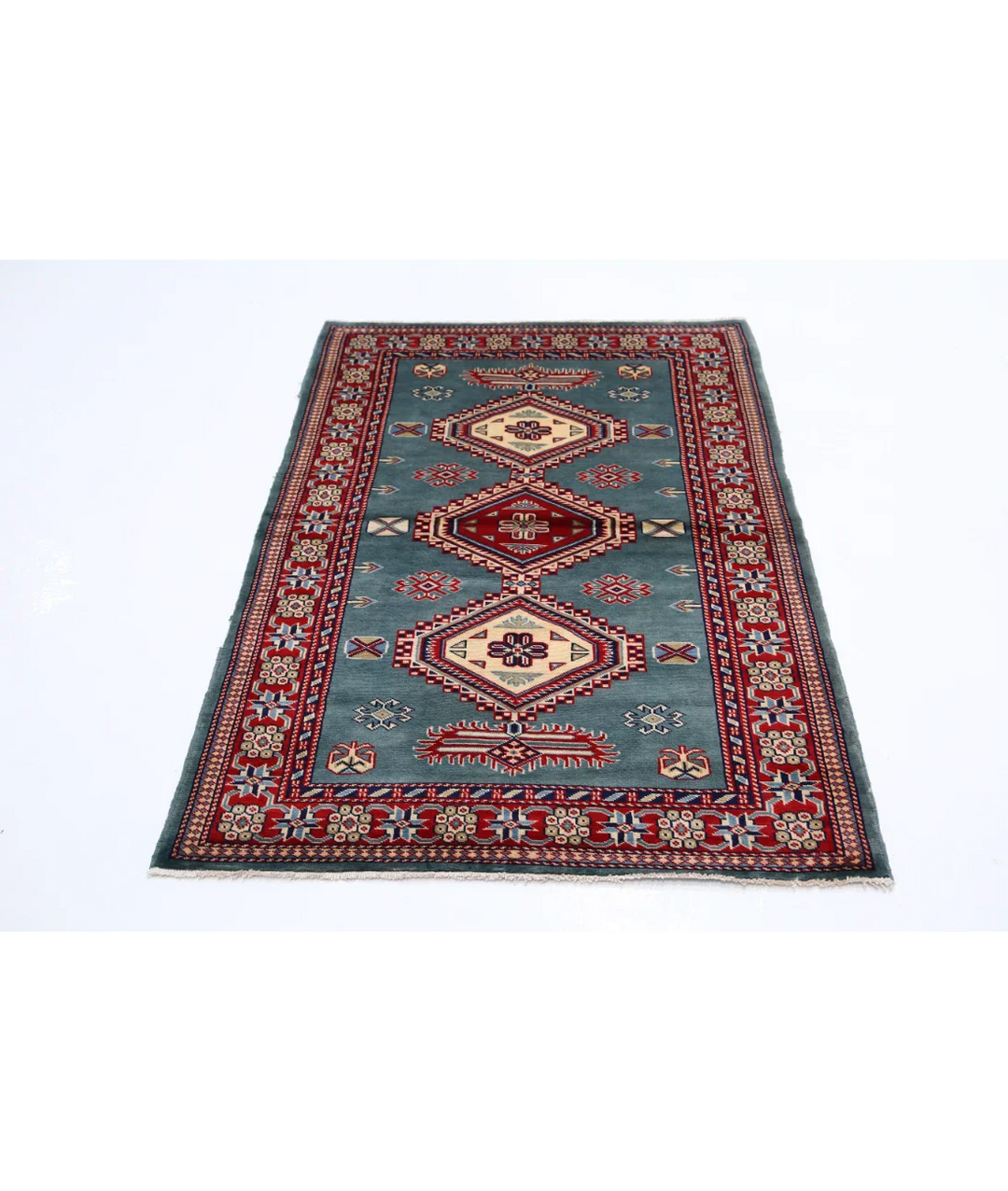 Afghan Shirvan Rug 3' 4" x 4' 10" Hand-Knotted | No. AT88085