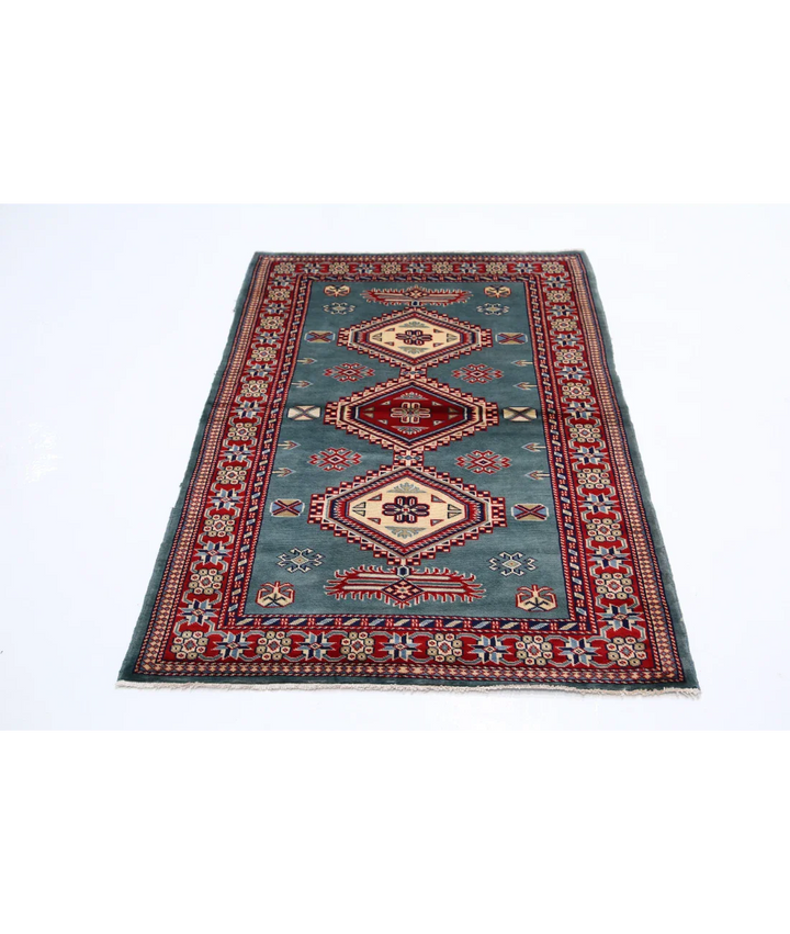 Afghan Shirvan Rug 3' 4" x 4' 10" Hand-Knotted | No. AT88085