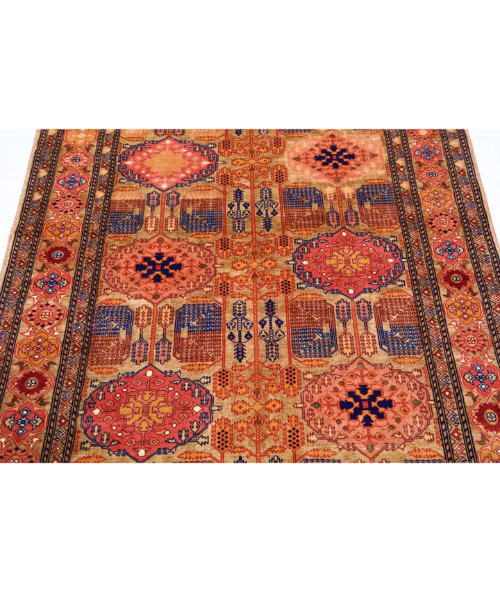 Hand Knotted Tribal Silk Tane Silk Rug 4' 0" x 5' 3" - No. AT981847