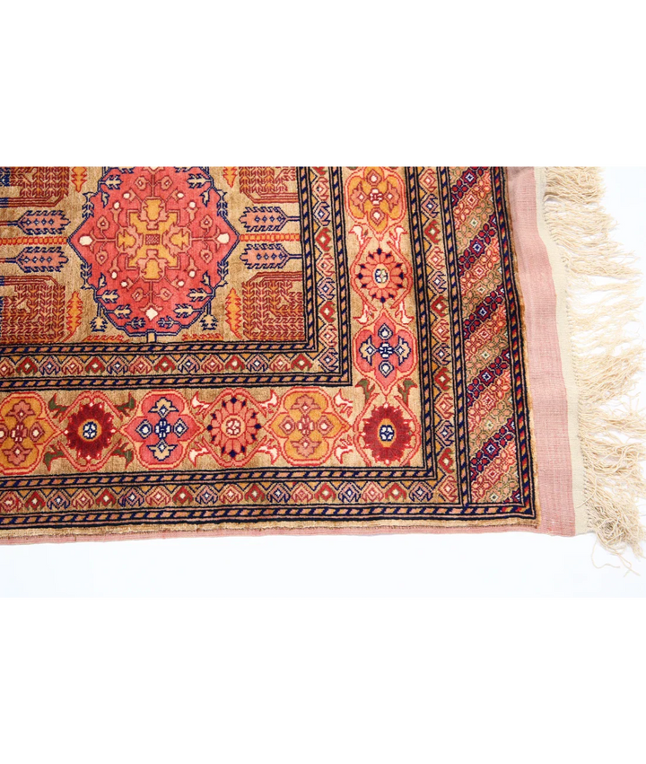 Hand Knotted Tribal Silk Tane Silk Rug 4' 0" x 5' 3" - No. AT981847