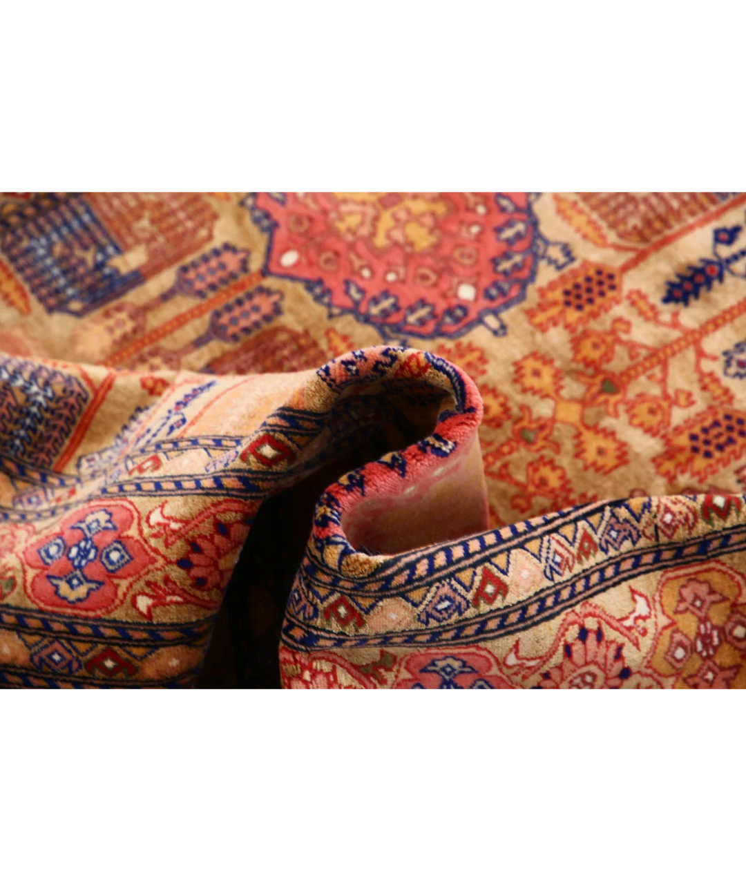 Hand Knotted Tribal Silk Tane Silk Rug 4' 0" x 5' 3" - No. AT981847