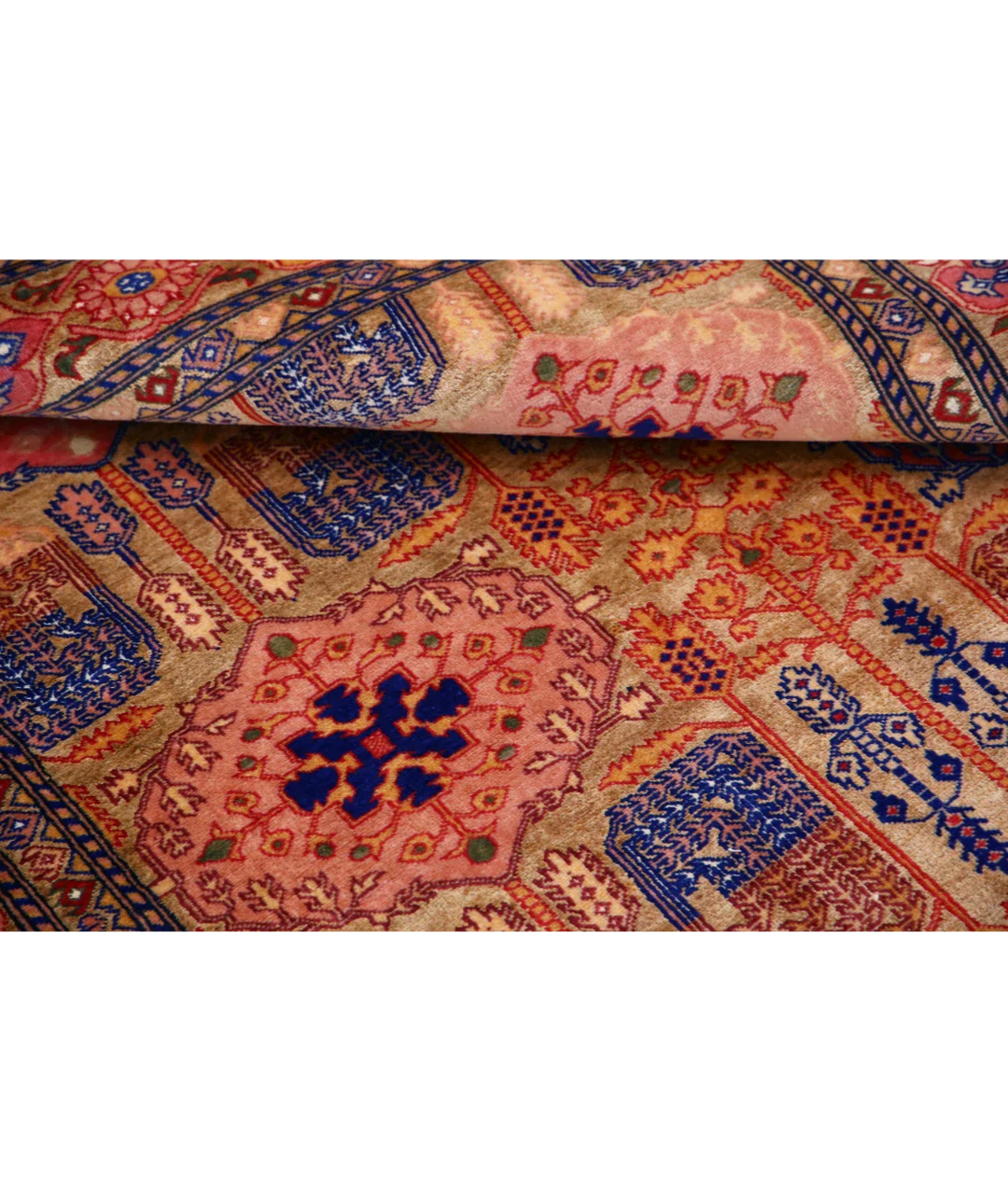 Hand Knotted Tribal Silk Tane Silk Rug 4' 0" x 5' 3" - No. AT981847