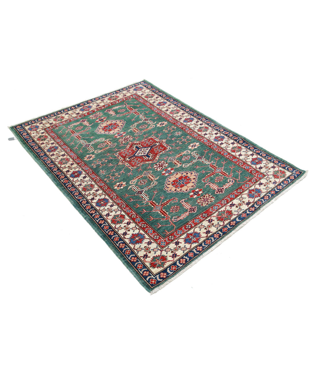 Hand Knotted Royal Kazak Wool Rug 3' 10" x 5' 0" - No. AT228348
