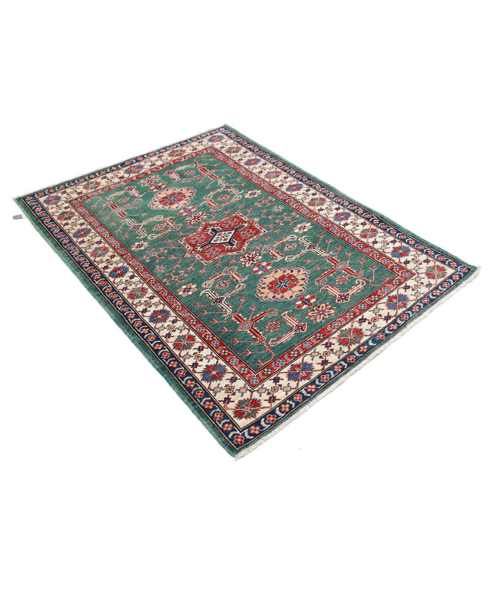 Hand Knotted Royal Kazak Wool Rug 3' 10" x 5' 0" - No. AT228348