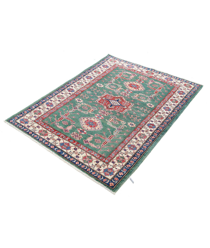Hand Knotted Royal Kazak Wool Rug 3' 10" x 5' 0" - No. AT228348