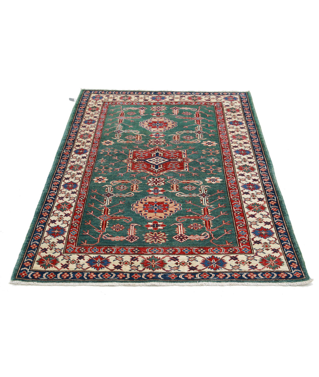 Hand Knotted Royal Kazak Wool Rug 3' 10" x 5' 0" - No. AT228348