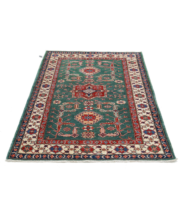 Hand Knotted Royal Kazak Wool Rug 3' 10" x 5' 0" - No. AT228348