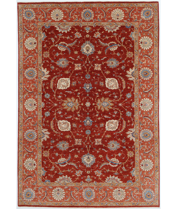 Hand Knotted Suzani Wool Rug 6'  8" x 9'  11" - No. AT55086