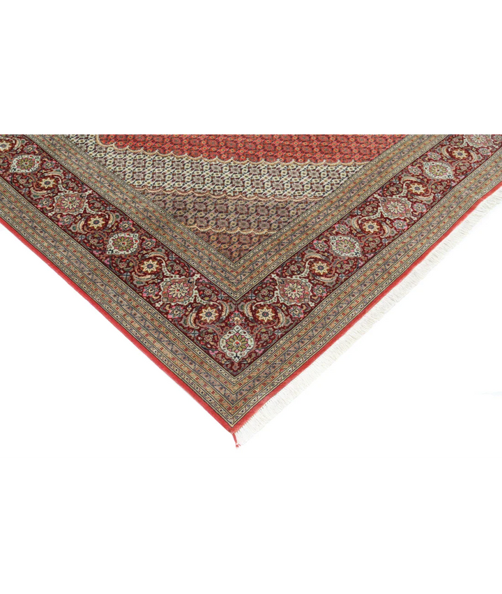 Hand Knotted Tabriz Wool & Silk Rug 8' 0" x 11' 3" - No. AT25816