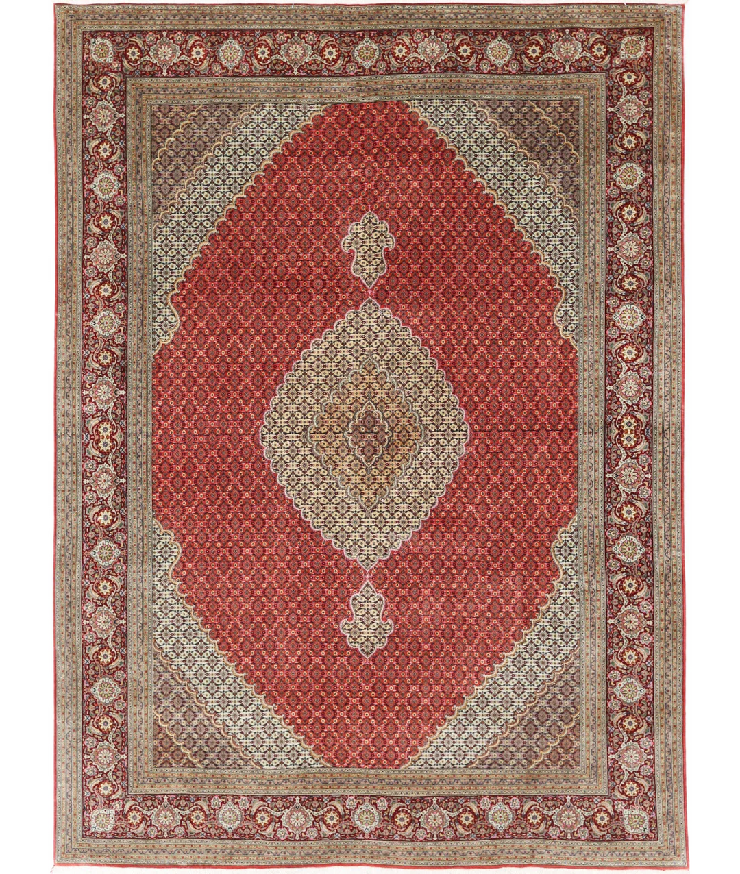 Persian Tabriz Rug 8' 0" x 11' 3" Hand-Knotted
