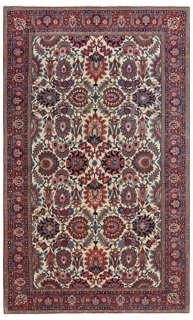 Hand Knotted Antique Masterpiece Oriental Tehran Wool & Silk Rug 6' 9" x 11' 0" - No. AT52751