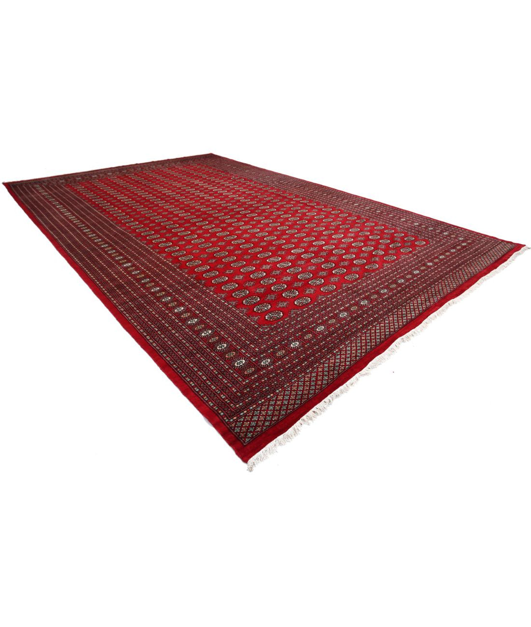 Afghan Bokhara Rug 12' 1" x 18' 11" Hand-Knotted | No. AT60557