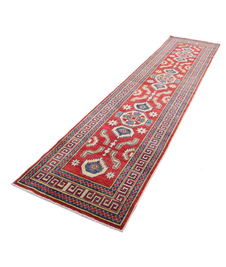 Hand Knotted Tribal Kazak Wool Rug 2' 8" x 11' 7" - No. AT319298