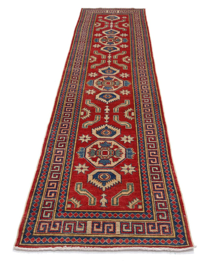 Hand Knotted Tribal Kazak Wool Rug 2' 8" x 11' 7" - No. AT319298