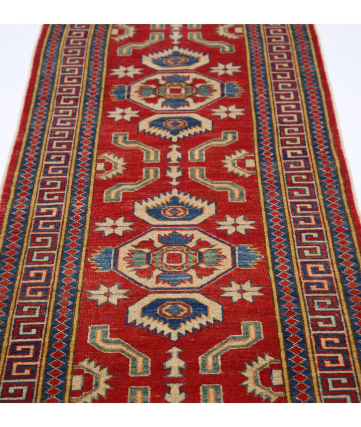 Hand Knotted Tribal Kazak Wool Rug 2' 8" x 11' 7" - No. AT319298