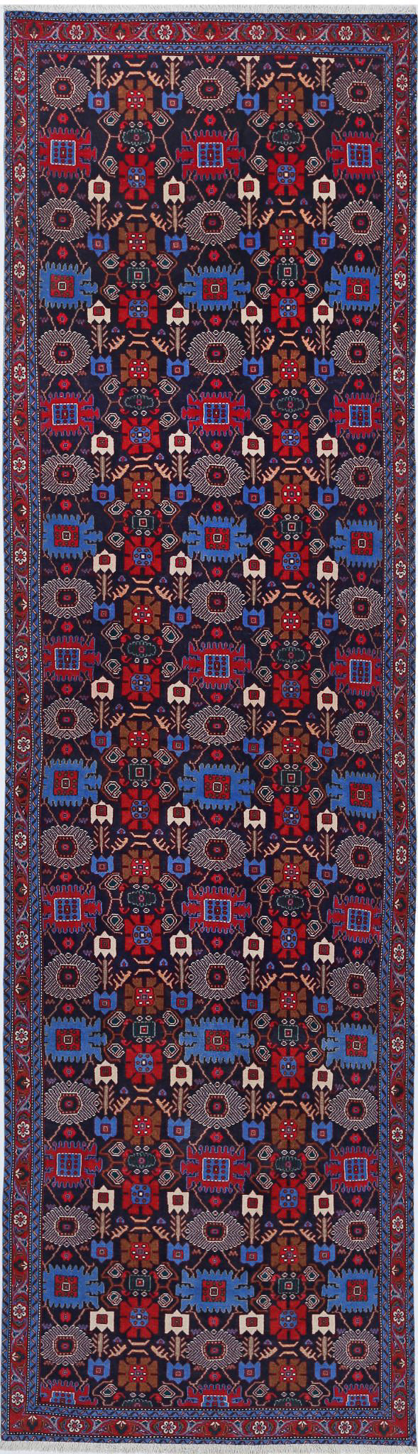 Afghan Varamin Runner Rug 3' 3" x 12' 8" Hand-Knotted | No. AT45969