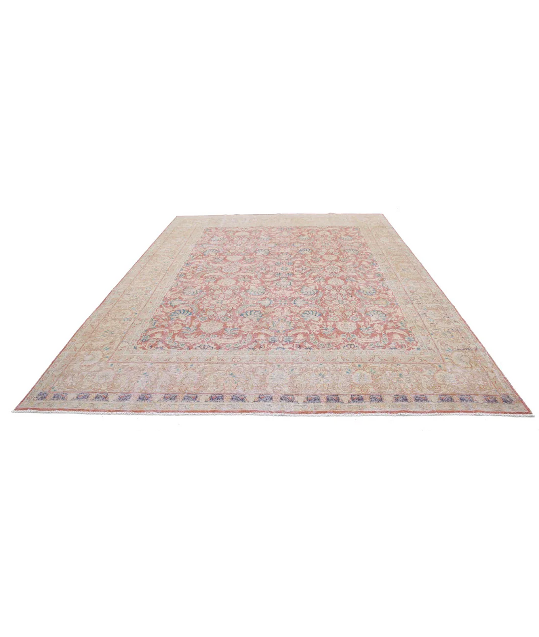 Hand Knotted Vintage Wool Rug 9' 6" x 12' 11" - No. AT77499