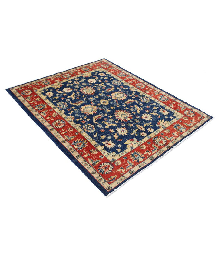 Afghan Ziegler Rug 4' 9" x 5' 9" Hand-Knotted | No. AT45992
