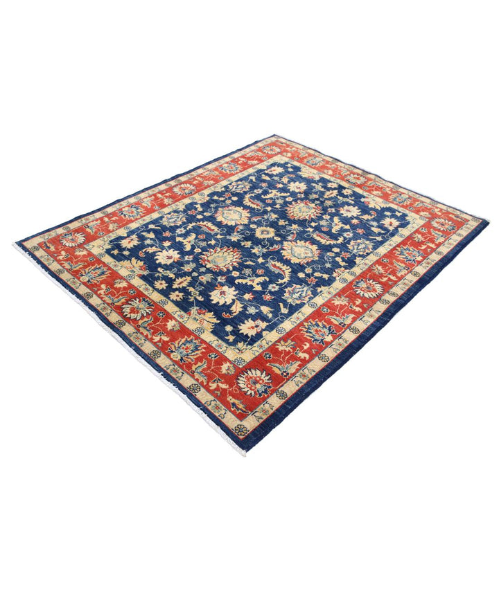 Afghan Ziegler Rug 4' 9" x 5' 9" Hand-Knotted | No. AT45992