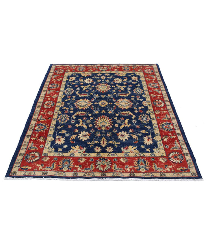Afghan Ziegler Rug 4' 9" x 5' 9" Hand-Knotted | No. AT45992