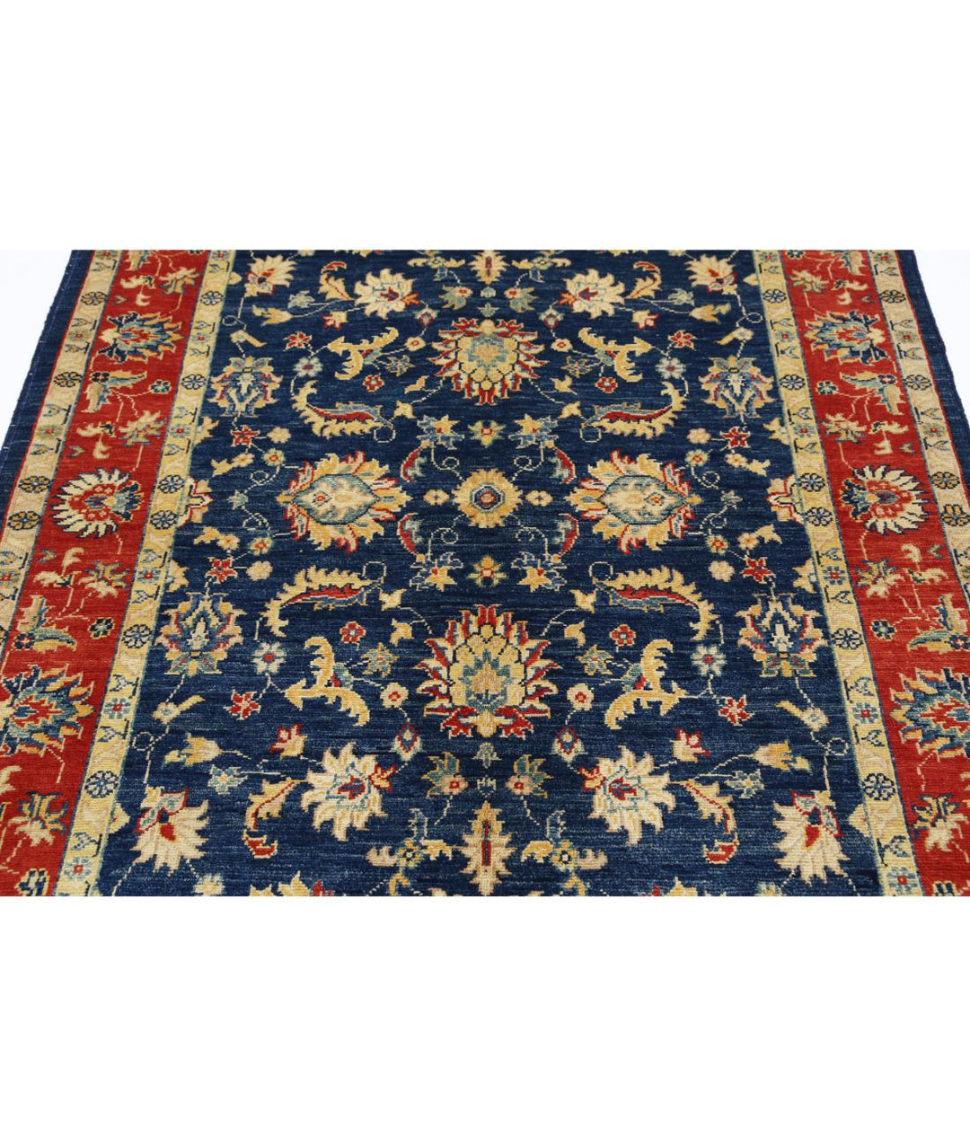 Afghan Ziegler Rug 4' 9" x 5' 9" Hand-Knotted | No. AT45992