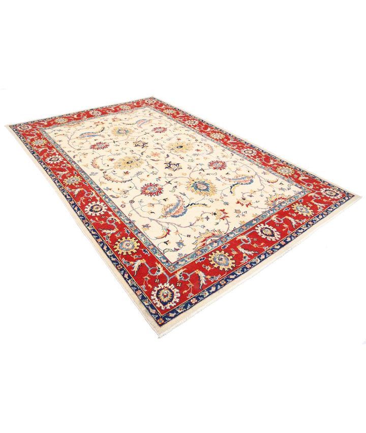 Afghan Ziegler Farhan Gul Rug 6' 6" x 9' 9" Hand-Knotted | No. AT49661