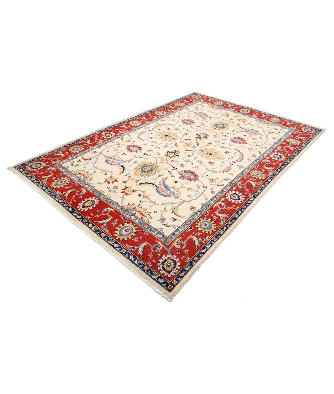 Afghan Ziegler Farhan Gul Rug 6' 6" x 9' 9" Hand-Knotted | No. AT49661