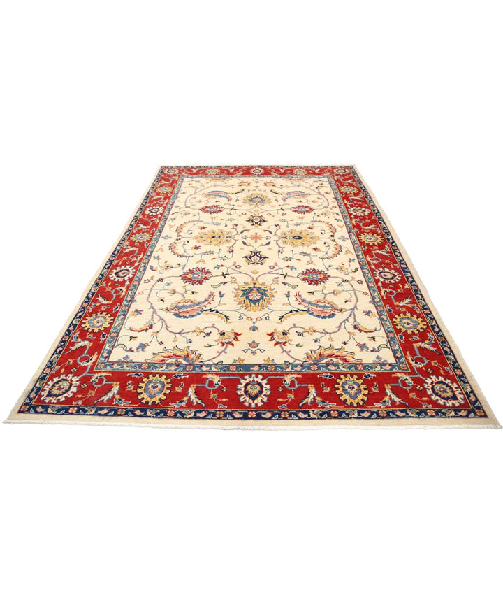 Afghan Ziegler Farhan Gul Rug 6' 6" x 9' 9" Hand-Knotted | No. AT49661