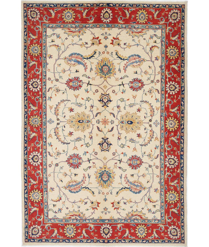 Afghan Ziegler Farhan Gul Rug 6' 6" x 9' 9" Hand-Knotted