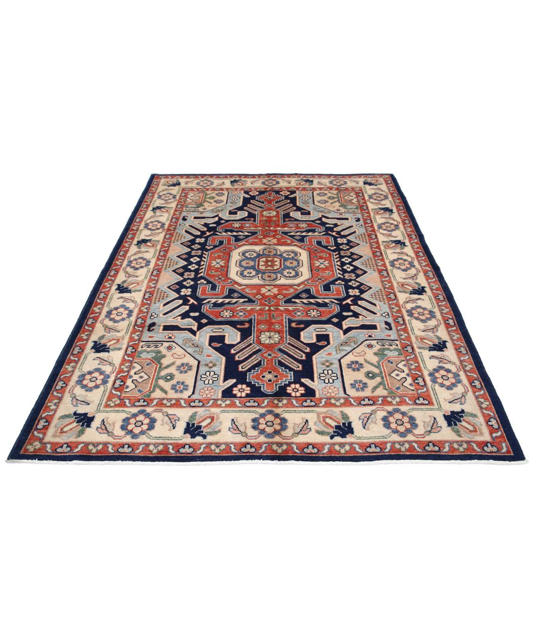 Afghan Ziegler Rug 5' 7" x 7' 6" Hand-Knotted | No. AT28705