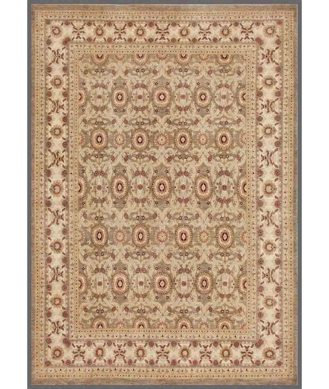 Afghan Ziegler Rug 10' 0" x 14' 0" Hand-Knotted