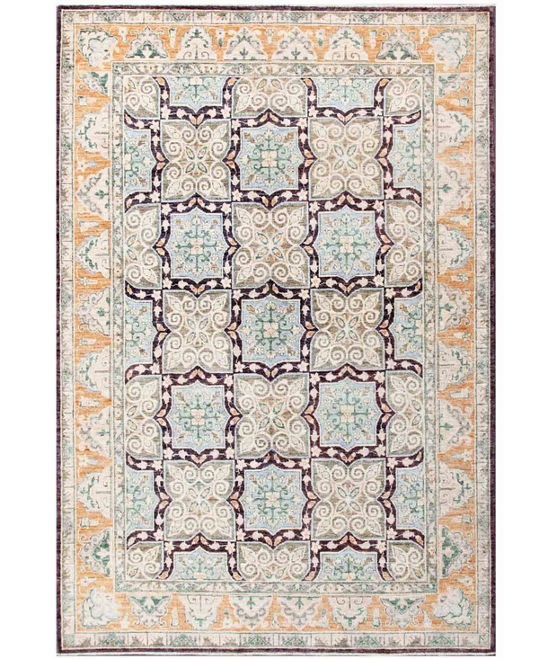 Hand Knotted Ziegler Wool Rug 6'  3" x 9'  1" - No. AT83272
