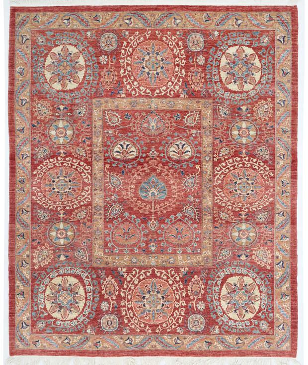 Hand Knotted Ziegler Wool Rug 8'  2" x 9'  9" - No. AT38185
