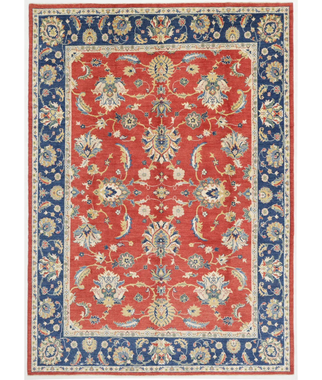 Red Afghan Ziegler Rug 8' 9" x 12' 3" Hand-Knotted