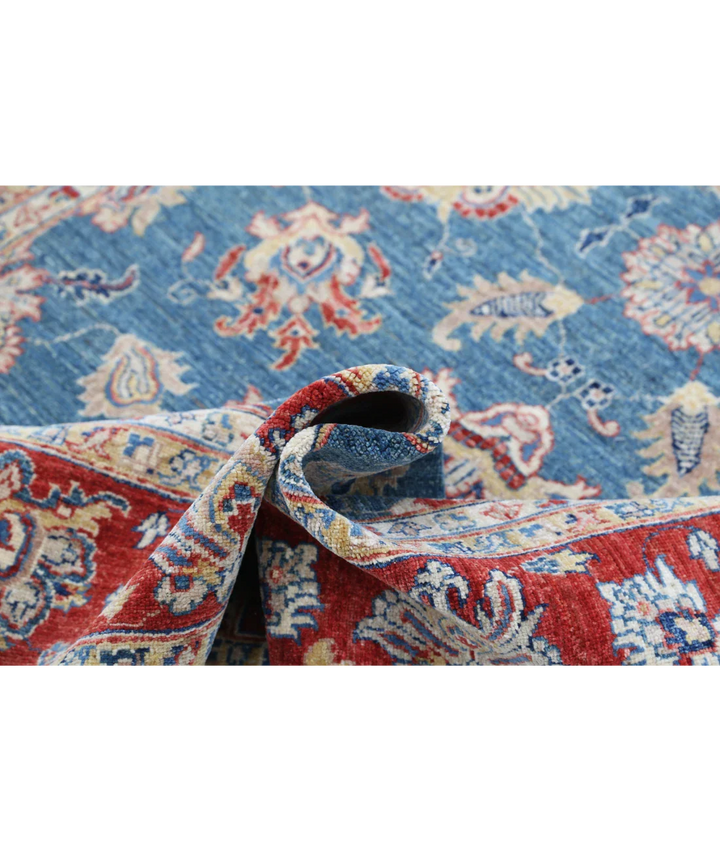 Blue Afghan Ziegler Rug 5' 4" x 7' 9" Hand-Knotted view