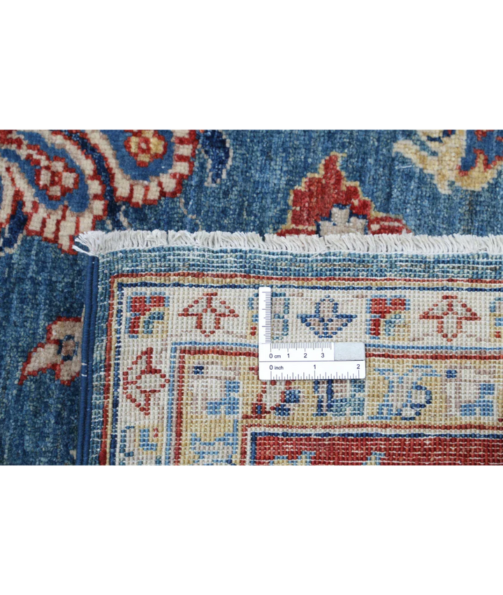 Blue Afghan Ziegler Rug 5' 4" x 7' 9" Hand-Knotted detail