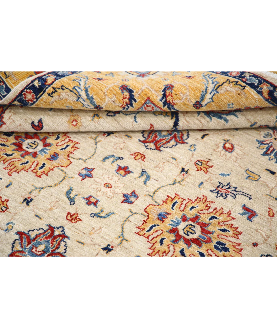 Ivory Afghan Ziegler Rug 5' 8" x 7' 10" Hand-Knotted view