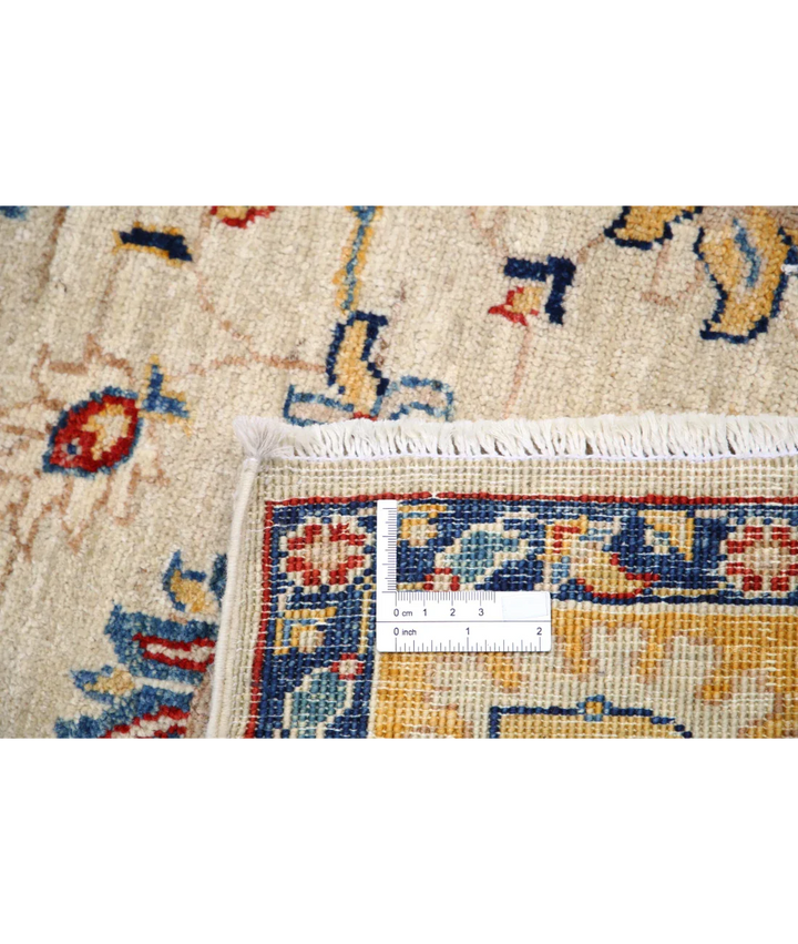 Ivory Afghan Ziegler Rug 5' 8" x 7' 10" Hand-Knotted detail
