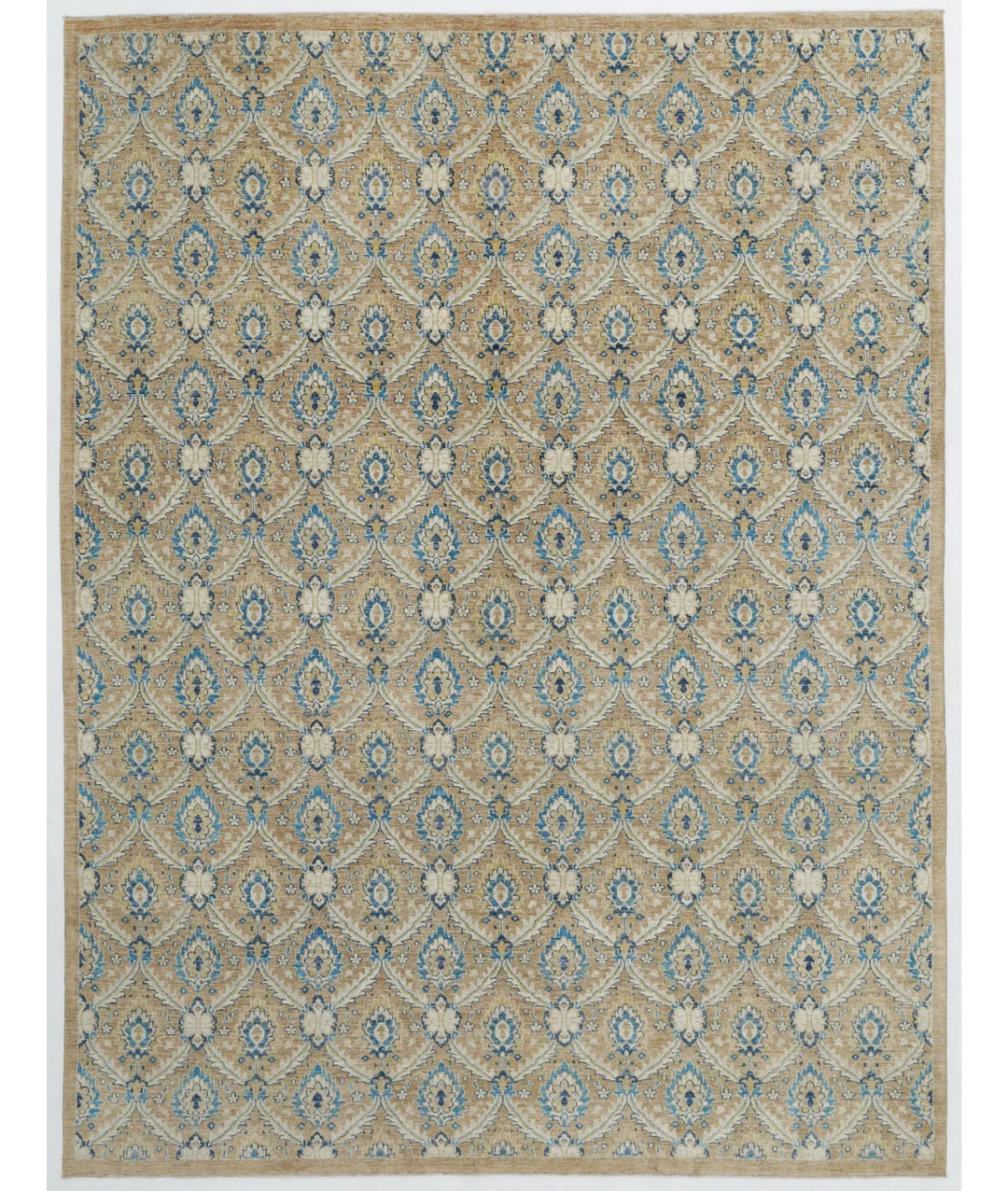 Afghan Ziegler Rug 8' 10" x 11' 9" Hand-Knotted