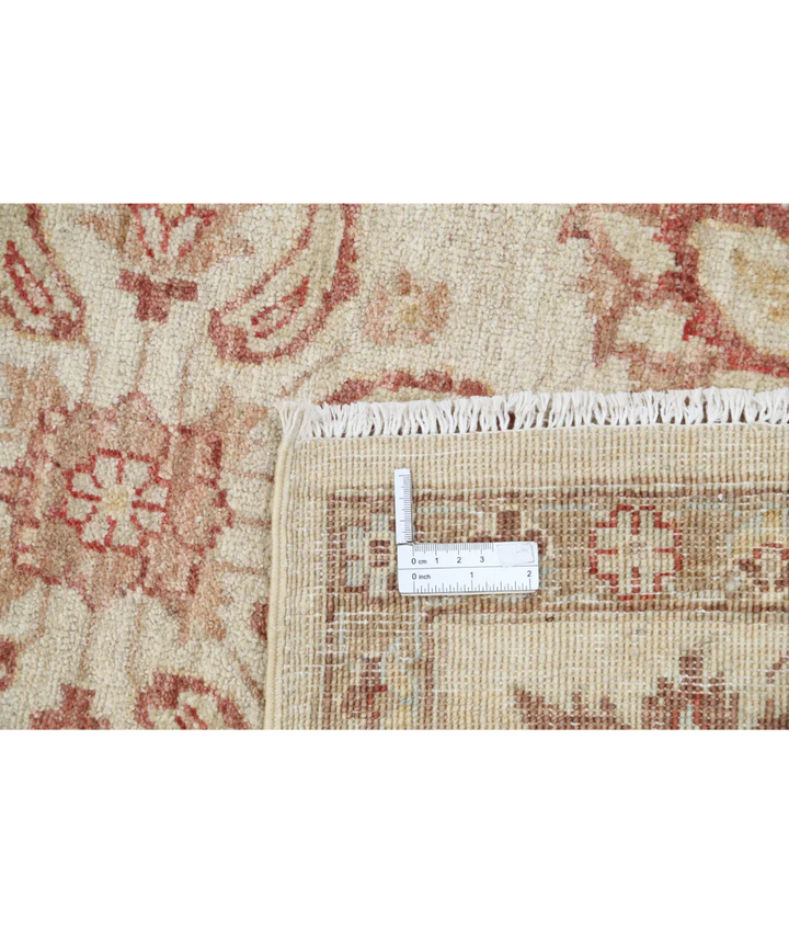 Ivory Afghan Ziegler Rug 6' 2" x 8' 10" Hand-Knotted detail