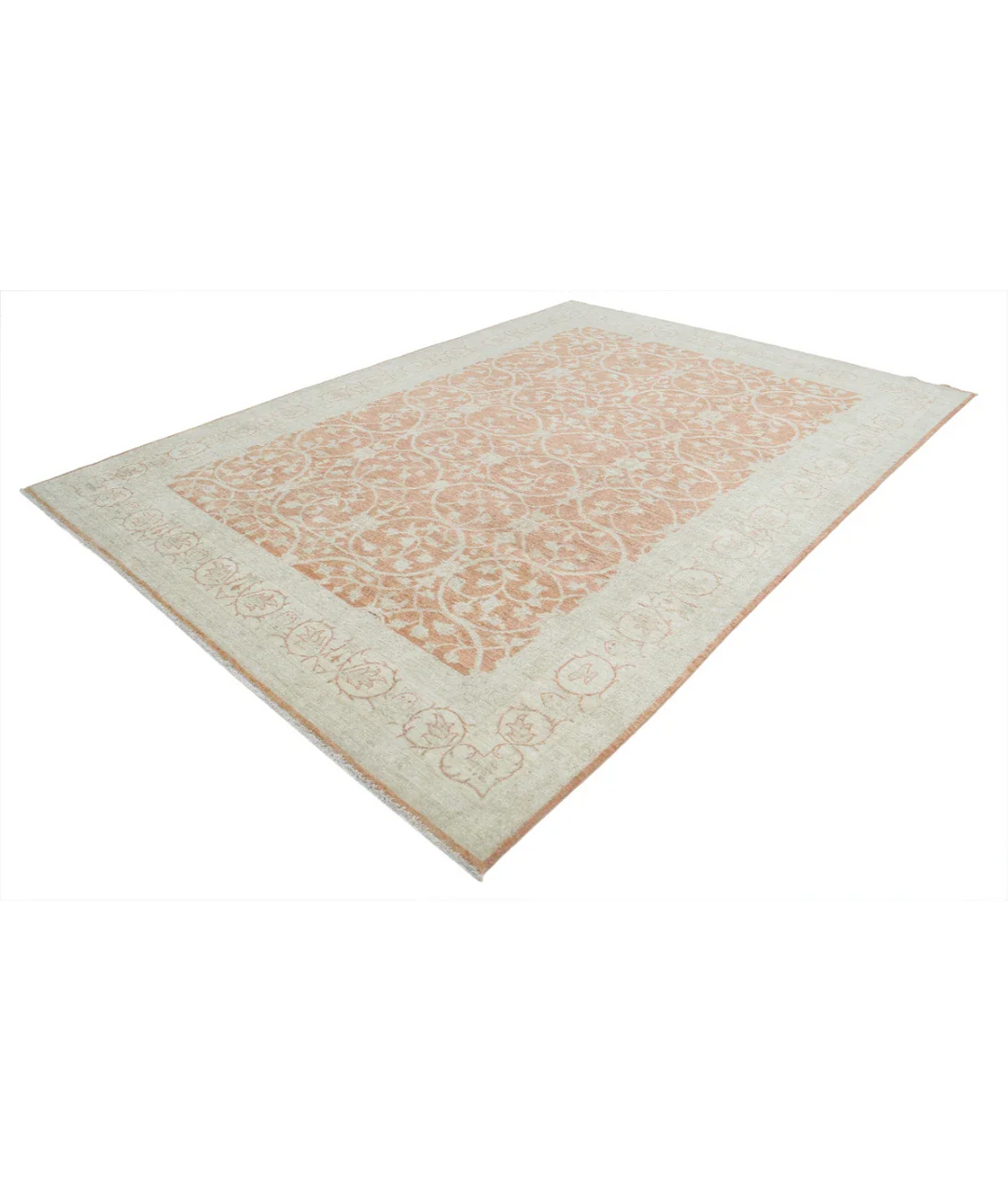 Orange Afghan Ziegler Rug 8' 0" x 11' 2" Hand-Knotted pattern