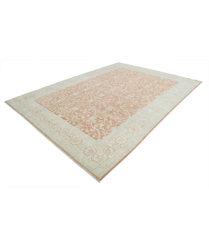 Orange Afghan Ziegler Rug 8' 0" x 11' 2" Hand-Knotted pattern
