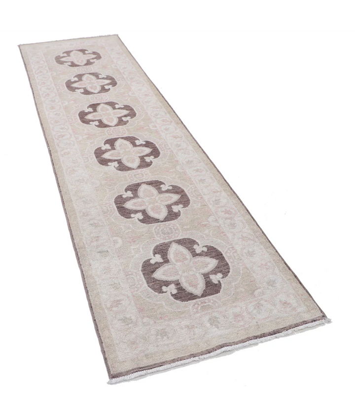 Brown Afghan Ziegler Rug 2' 7" x 9' 8" Hand-Knotted pattern