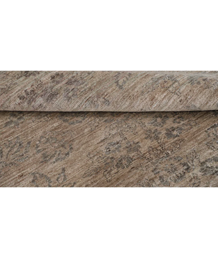 Brown Afghan Ziegler Rug 4' 0" x 5' 7" Hand-Knotted pattern